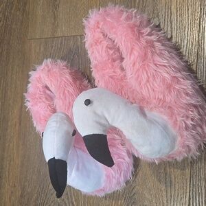 FUNZIEZ PINK FLAMINGO SLIPPERS SIZE LARGE.. #7560